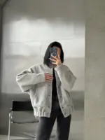 Куртка бомбер жіноча сіра