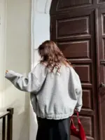 Куртка бомбер жіноча сіра