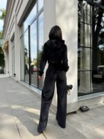 Велюровий жіночий костюм чорний