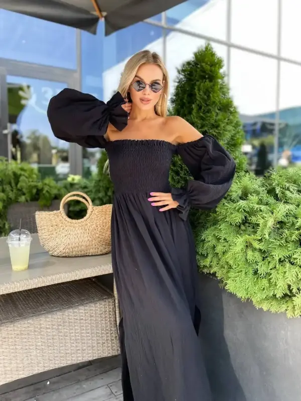 m462-syknya-myslin-black (1) Довга муслінова сукня чорного кольору