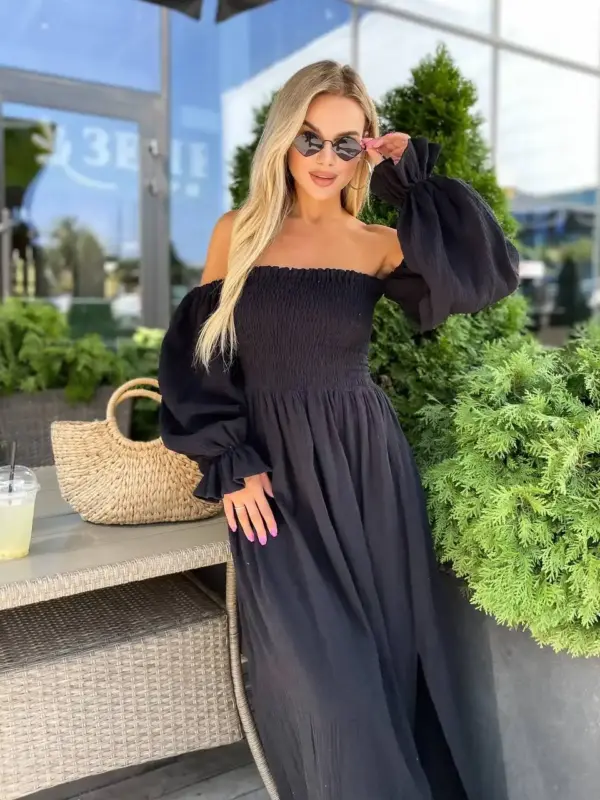 m462-syknya-myslin-black (2) Довга муслінова сукня чорного кольору