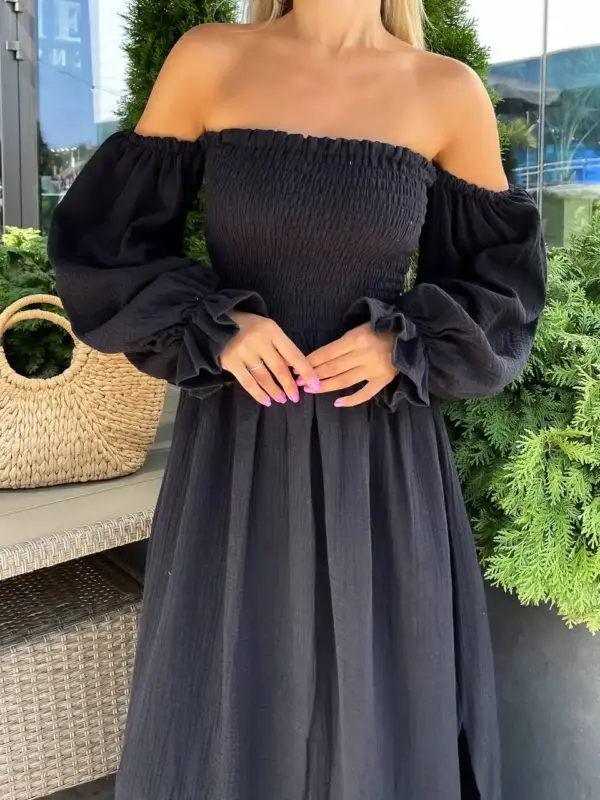 m462-syknya-myslin-black (9) Довга муслінова сукня чорного кольору