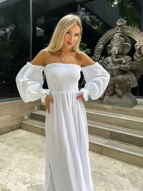m462-syknya-myslin-white (7) Довга муслінова сукня білого кольору