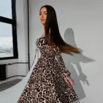 Cукня міді з леопардовим принтом