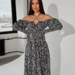 Cукня міді зебра чорного кольору