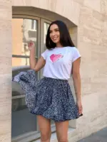 Футболка класична жіноча з принтом Сердце рожеве