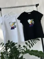 Футболка класична жіноча з принтом Утка з грошима