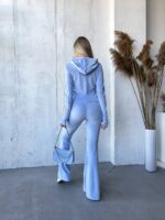 Костюм велюровий жіночий блакитного кольору М530