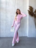 Костюм велюровий жіночий рожевогокольору М530