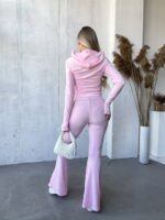 Костюм велюровий жіночий рожевогокольору М530