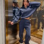 Костюм жіночий кофта з штанами турецька тринитка на флісі графітового кольору