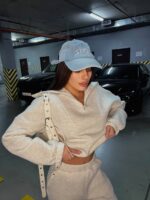 Костюм жіночий кофта з штанами турецька тринитка на флісі кольору сірий меланж