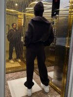 Костюм жіночий кофта з штанами турецька тринитка на флісі коричневого кольору