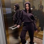 Костюм жіночий кофта з штанами турецька тринитка на флісі коричневого кольору