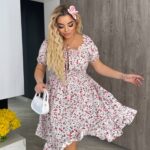 Літня сукня з супер софту в квітку білого кольору