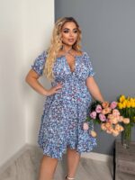 Літня сукня з супер софту в квітку блакитного кольору