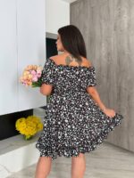 Літня сукня з супер софту в квітку чорного кольору