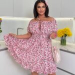 Літня сукня з супер софту в квітку рожевого кольору