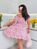 Літня сукня з супер софту в квітку рожевого кольору
