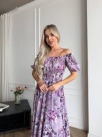 Сукня максі в підлогу бузкове квітку