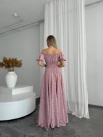 Сукня максі в підлогу рожевого кольору у квітку