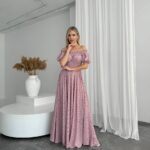 Сукня максі в підлогу рожевого кольору у квітку