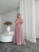 Сукня максі в підлогу рожевого кольору у квітку