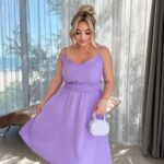Сукня з брітелями лавандового кольору Sa283
