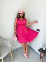 Сукня з брітелями малинового кольору Sa283