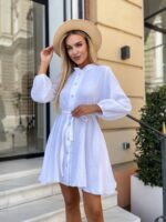 Сукня жіноча з мусліну білого кольору М460