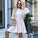 Сукня жіноча з мусліну пудрового кольору М460