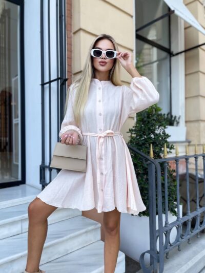 Сукня жіноча з мусліну пудрового кольору М460