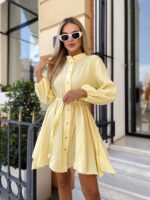 Сукня жіноча з мусліну жовтого кольору М460