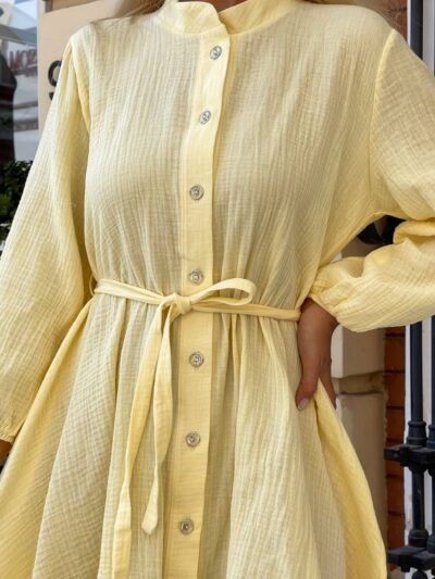 Сукня жіноча з мусліну жовтого кольору М460