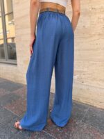 Жіночі штани з льону кольору джинс NB1067