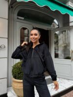 Жіночий велюровий костюм чорного кольору М504