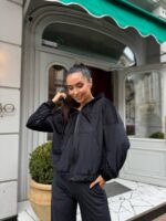 Жіночий велюровий костюм чорного кольору М504