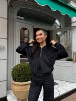 Жіночий велюровий костюм чорного кольору М504