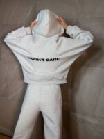 Костюм жіночий I don’t care з турецької тринитки на флісі кольору сірий меланж