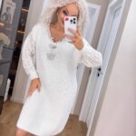 (Копія)Жіноча в’язана сукня з ажурними рукавами смарагд 00401 00402