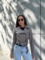 Куртка-косуха жіноча з екошкіри капучино 00296