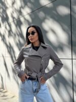 Куртка-косуха жіноча з екошкіри капучино 00296