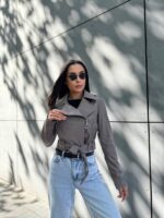 Куртка-косуха жіноча з екошкіри капучино 00296