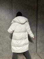 Пуховик жіночий білий довгий 100см 00410