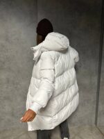 Пуховик жіночий білий довгий 100см 00410