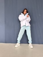 Пуховик жіночий довгий білого кольору 00322