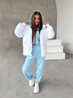 Пуховик жіночий довгий білого кольору 00322