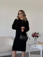 Сукня базова жіноча в’язана чорна 00348