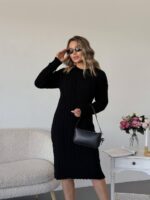 Сукня базова жіноча в’язана чорна 00348