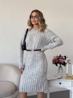 Сукня базова жіноча в’язана сіра 00350